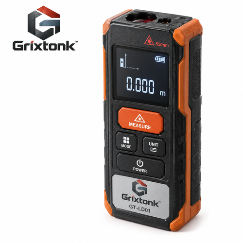 Grixtonk™ BeamPoint Laser Distance Meter – Digital Measuring Tool for Room Dimensions, Renovation, Construction & DIY Projects