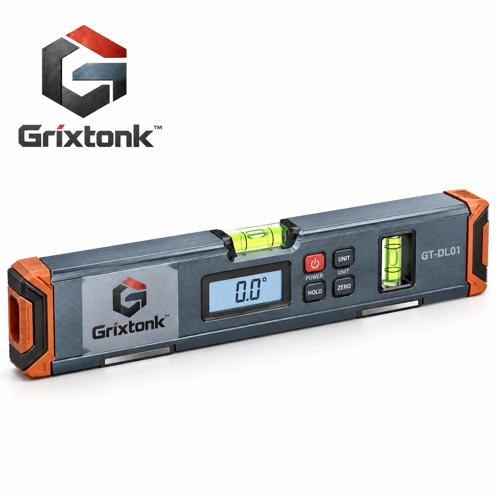 Grixtonk™ AngleView Digital Level – Electronic Angle Finder with LCD Display for Installation, Woodworking & DIY Projects