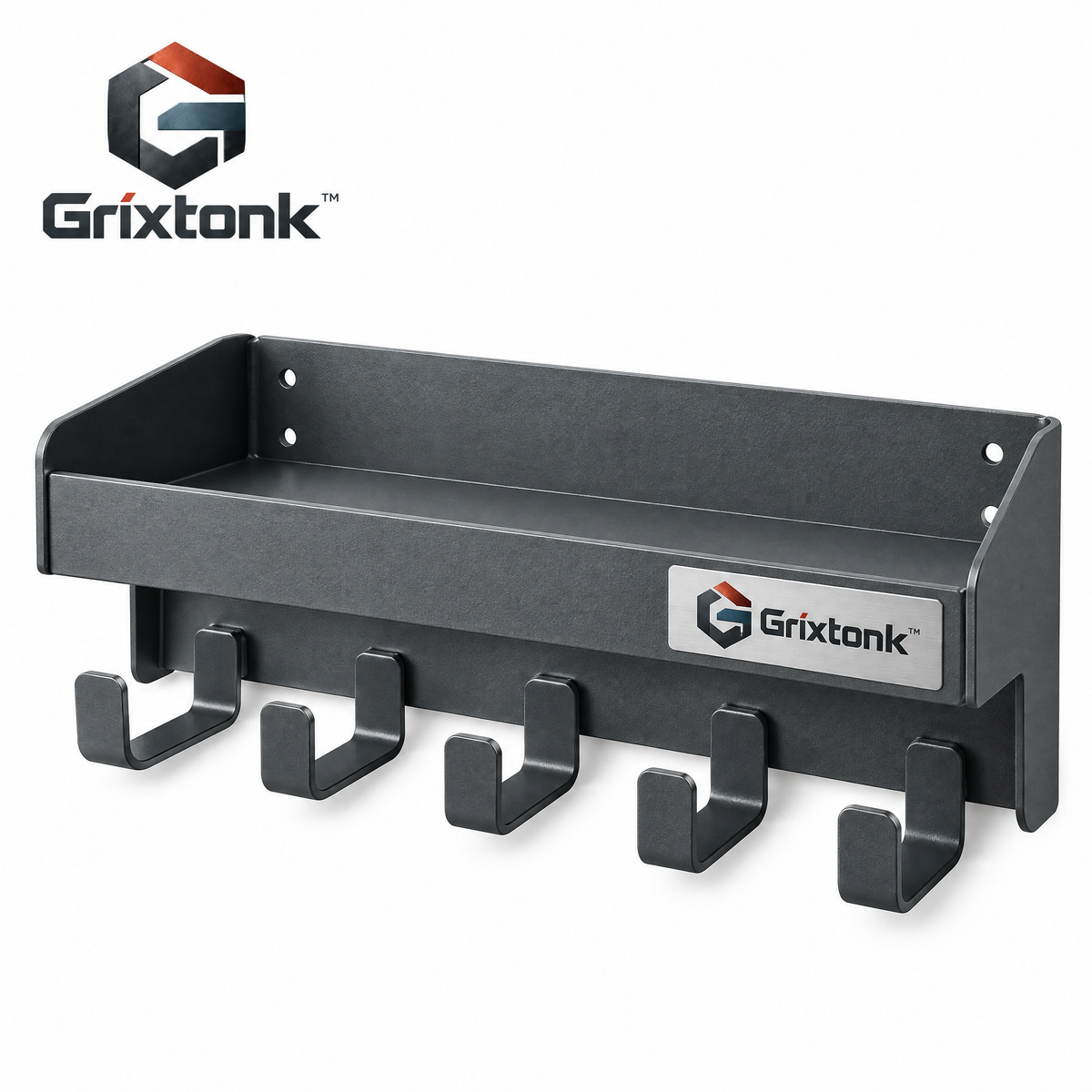 Grixtonk™ GearRail Wall-Mounted Tool Rack – Heavy-Duty Garage Organizer for Hand Tools, Garden Equipment & Workshop Storage