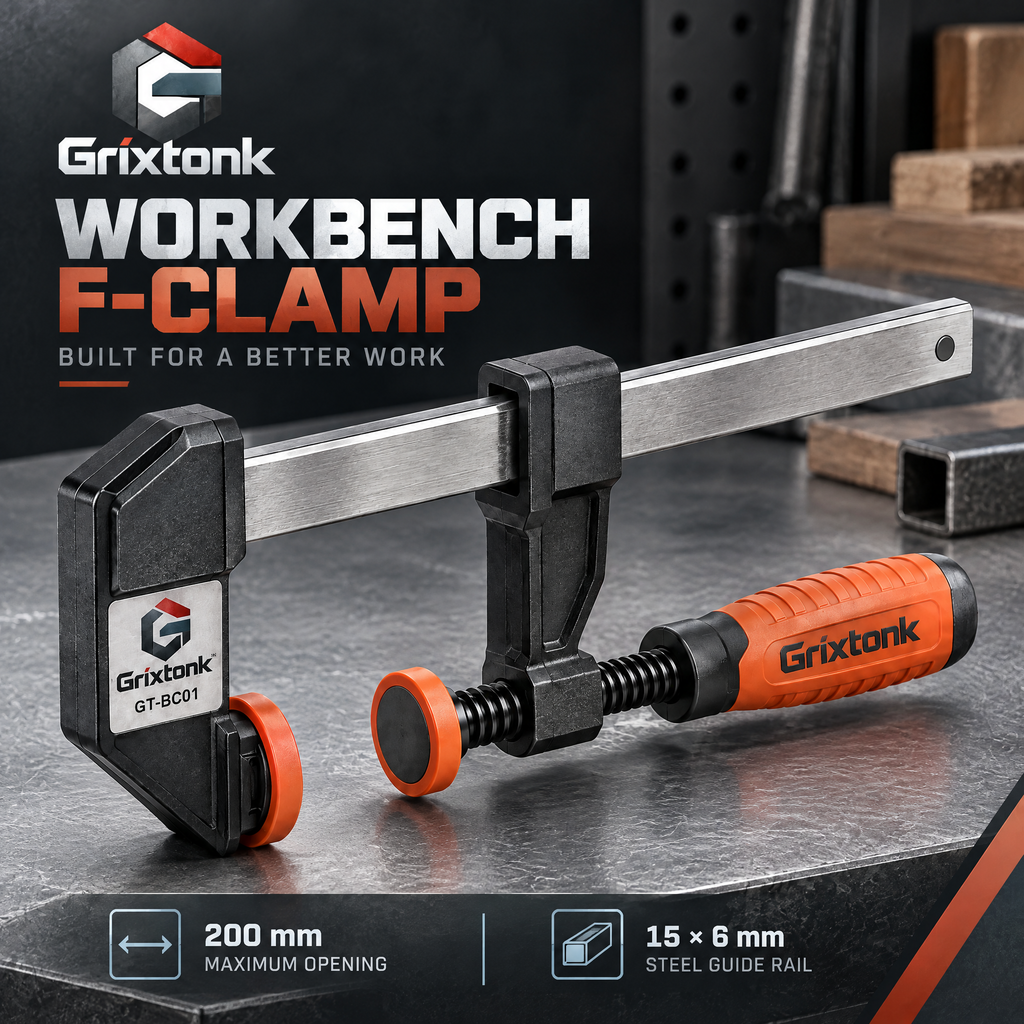 Grixtonk™ WorkGrip Adjustable Workbench Clamp – Quick-Position Holding Clamp for Woodworking, Assembly & DIY Projects