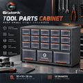 Grixtonk™ PartGrid Tool Parts Cabinet – Multi-Drawer Hardware Organizer for Screws, Nuts, Bolts & Workshop Supplies